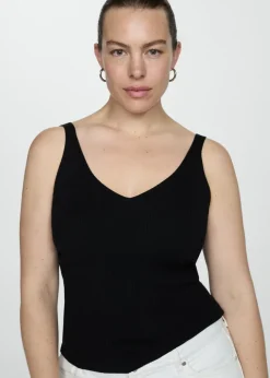 MANGO Topy*Top na ramiączkach z dzianiny