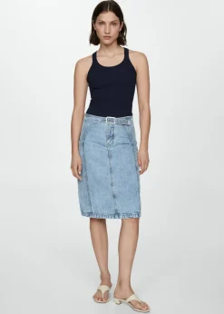 MANGO Topy*Top na ramiączkach z dzianiny