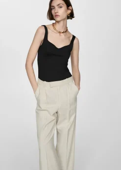 MANGO Topy*Top na ramiączkach z dzianiny