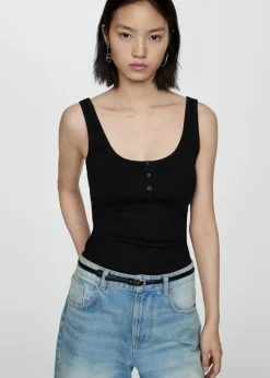 MANGO Topy*Top na ramiączkach z guzikami