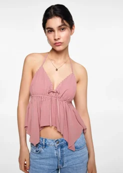 MANGO Koszule I Bluzki*Top na ramiączkach z kokardą