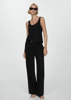 MANGO Topy*Top na ramiączkach z tkaniny cupro