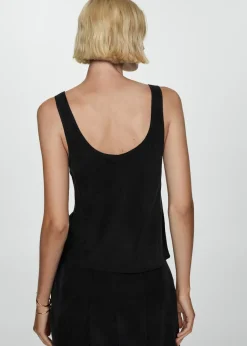 MANGO Topy*Top na ramiączkach z tkaniny cupro