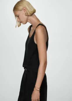 MANGO Topy*Top na ramiączkach z tkaniny cupro