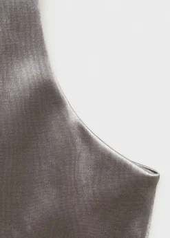 MANGO Topy*Top satynowy w metalicznym kolorze