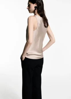 MANGO Topy*Top satynowy z drapowanym dekoltem