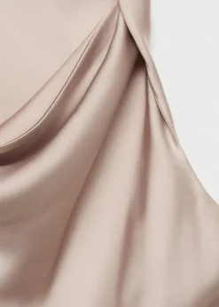 MANGO Topy*Top satynowy z drapowanym dekoltem