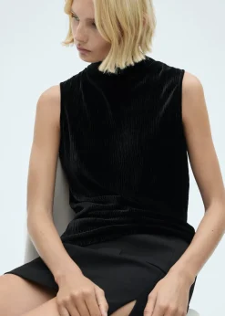 MANGO Topy|Koszulki*Top z aksamitu z półgolfem