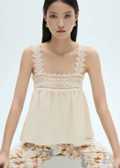 MANGO Topy*Top z ażurowym detalem