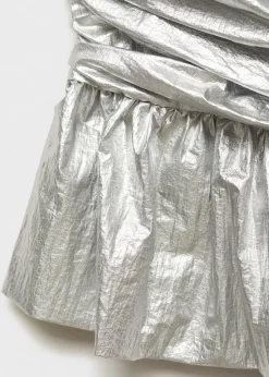 MANGO Topy*Top z baskinką w metalicznym kolorze