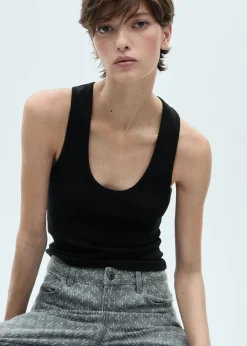 MANGO Topy*Top z bawełny na szerokich ramiączkach