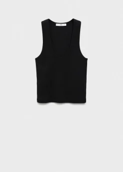 MANGO Topy*Top z bawełny na szerokich ramiączkach