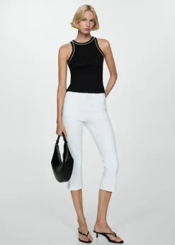 MANGO Topy*Top z bawełny z kontrastowymi lamówkami