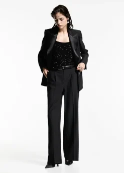 MANGO Topy*Top z cekinami na cienkich ramiączkach