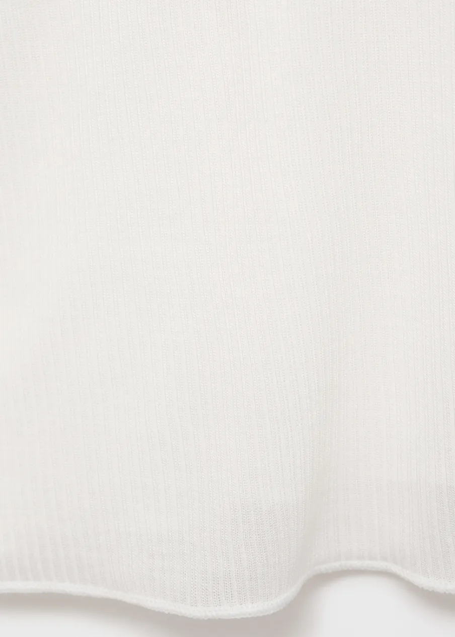 MANGO Topy*Top z cienkiej prążkowanej dzianiny