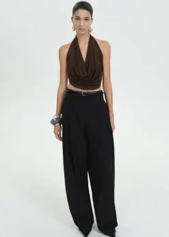 MANGO Topy*Top z drapowanym dekoltem i odkrytymi plecami