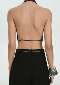 MANGO Topy*Top z drapowanym dekoltem i odkrytymi plecami