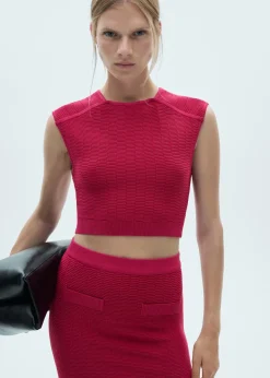 MANGO Topy*Top z dzianiny bez rękawów