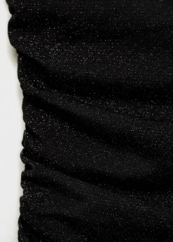 MANGO Topy*Top z dzianiny lureksowej z dekoltem halter