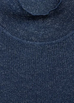 MANGO Topy*Top z dzianiny lureksowej z półgolfem