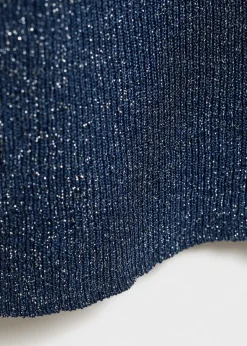 MANGO Topy*Top z dzianiny lureksowej z półgolfem