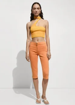 MANGO Topy*Top z dzianiny na jedno ramię