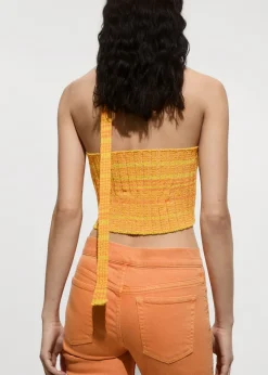 MANGO Topy*Top z dzianiny na jedno ramię