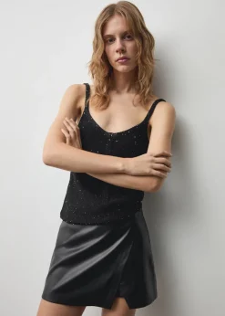 MANGO Topy*Top z dzianiny z cekinami