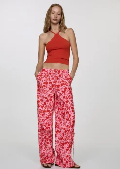 MANGO Topy*Top z dzianiny z dekoltem halter