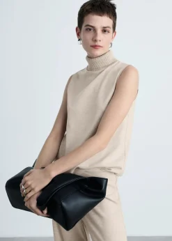 MANGO Topy|Kamizelki*Top z golfem z dzianiny