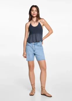 MANGO Koszule I Bluzki*Top z haftowaną wstawką