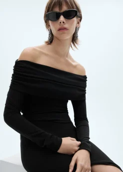 MANGO Topy*Top z lureksu z odkrytymi ramionami