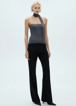 MANGO Topy*Top z lureksu z wiązaniem