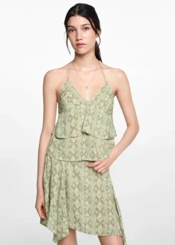 MANGO Koszule I Bluzki*Top z nadrukiem i falbankami