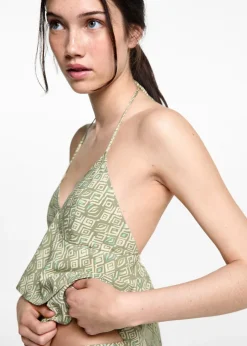 MANGO Koszule I Bluzki*Top z nadrukiem i falbankami