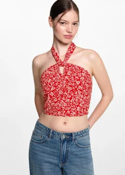 MANGO Koszule I Bluzki*Top z nadrukiem i węzłem