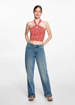 MANGO Koszule I Bluzki*Top z nadrukiem i węzłem