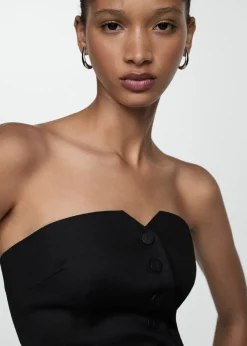 MANGO Topy*Top z odkrytymi ramionami i guzikami