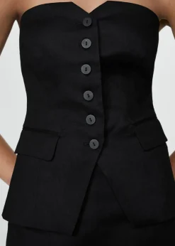 MANGO Topy*Top z odkrytymi ramionami i guzikami