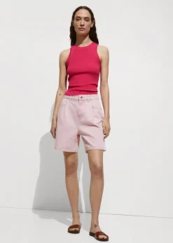 MANGO Topy*Top z prążkowanej dzianiny