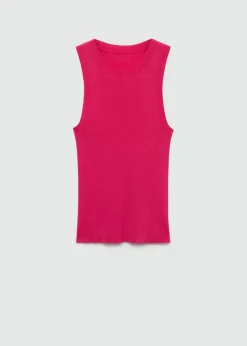 MANGO Topy*Top z prążkowanej dzianiny