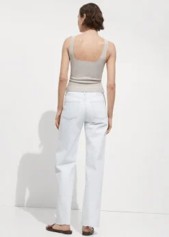 MANGO Topy*Top z prążkowanej dzianiny