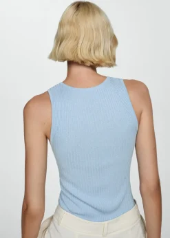 MANGO Topy*Top z prążkowanej dzianiny