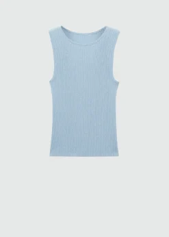 MANGO Topy*Top z prążkowanej dzianiny