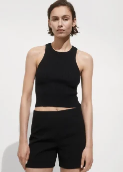 MANGO Topy*Top z prążkowanej dzianiny