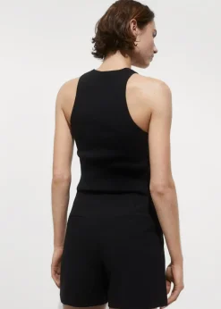 MANGO Topy*Top z prążkowanej dzianiny