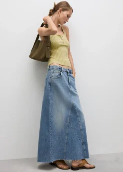 MANGO Topy*Top z prążkowanej dzianiny