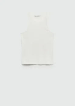 MANGO Topy*Top z satynowymi wstawkami