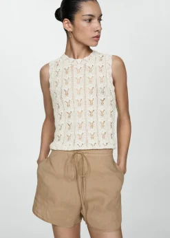 MANGO Topy*Top z szydełkowej dzianiny