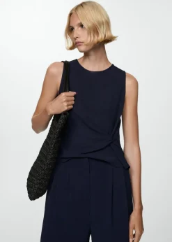 MANGO Topy*Top z teksturą i węzłem